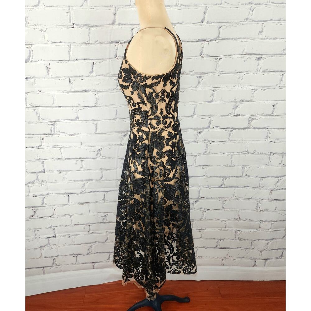 Dress the population Dress Blair Sequin Baroque Embroidery Lace Romantic Sheer - Picture 8 of 12
